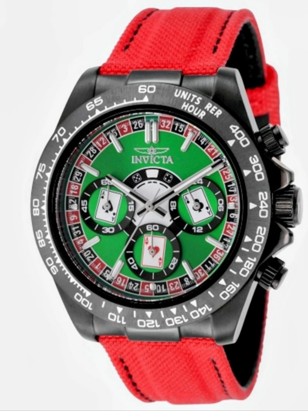 Invicta Montencinto House of Cards Rare Red Combo ChronoWatch Red & Black NWT